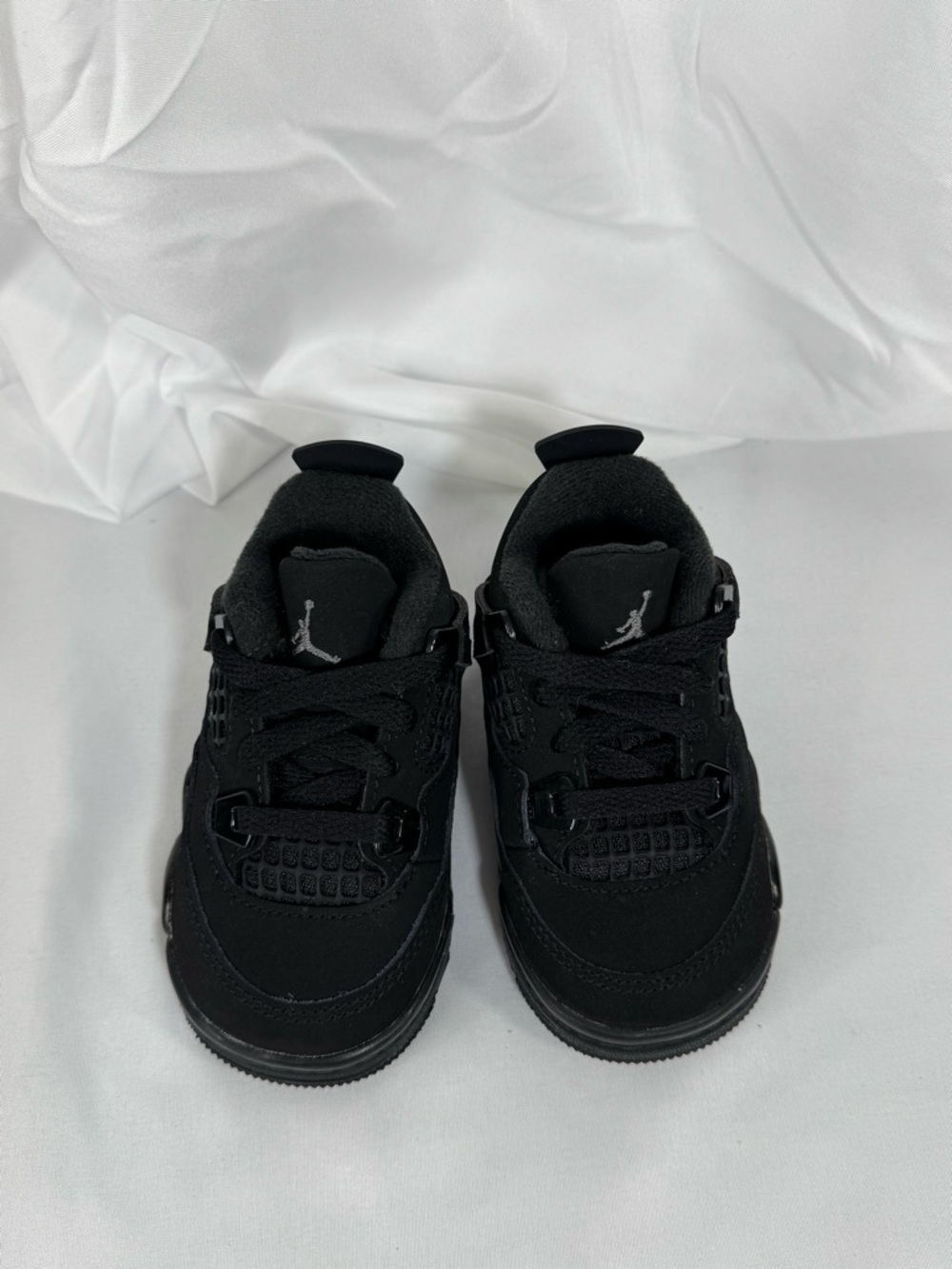 Jordan 4 Retro OG (TD) Black Lace-Up Basketball Sneakers